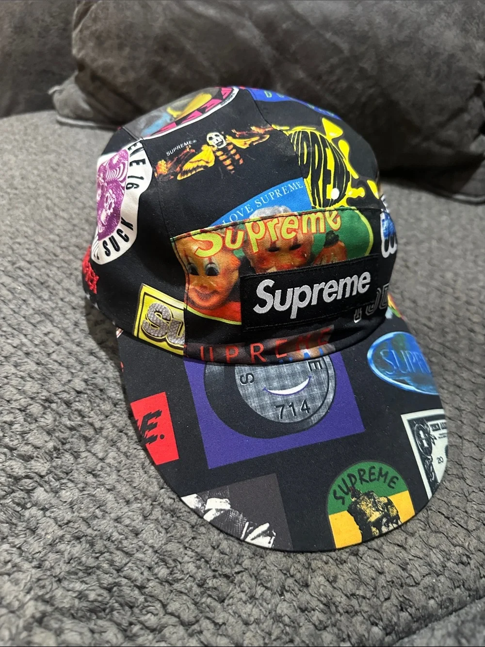 Supreme Men's Multi-Color Patchwork Logo Camp Cap M/L size